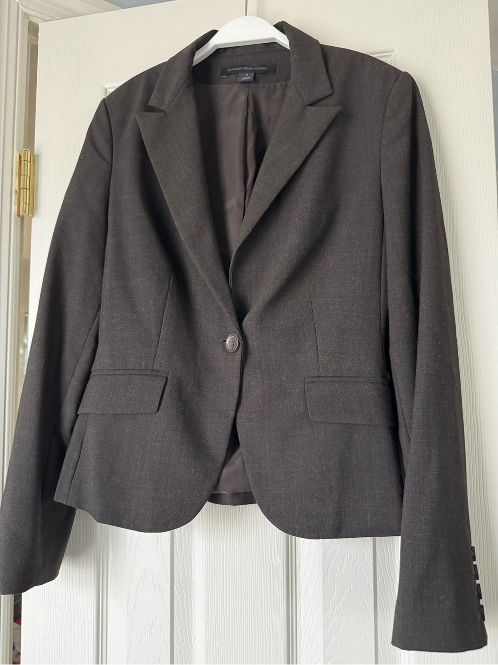 Express Women's Dark Brown Single-Button Blazer